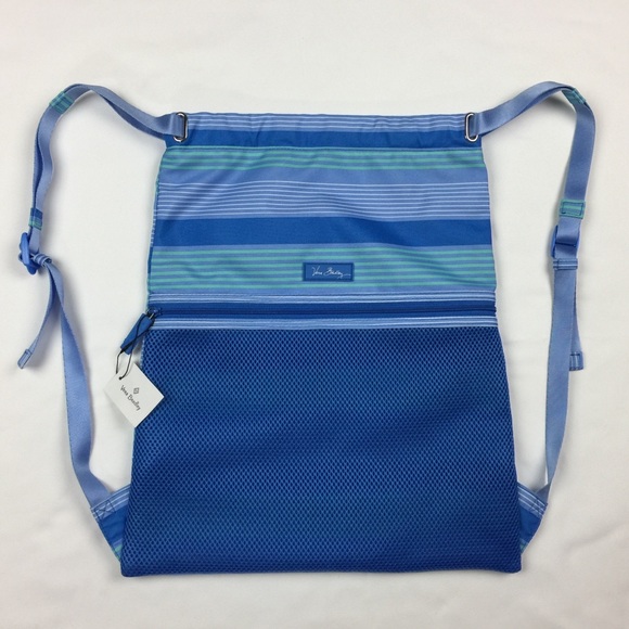 Vera Bradley Handbags - Vera Bradley Lighten Up Backsack Blue Tonal Stripe